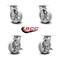 Service Caster 6 Inch V Groove Semi Steel Swivel Caster Set with Roller Bearings 2 Brakes SCC SCC-30CS620-VGR-2-TLB-2 - alternate 3